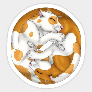 Yin-Yang Cats: Ginger Bicolor Sticker